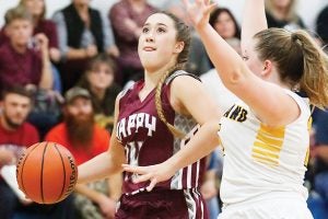 Star Photo/Bryce Phillips  Happy Valley's Haley Green drives in for a layup during Monday's night contest at Cloudland.